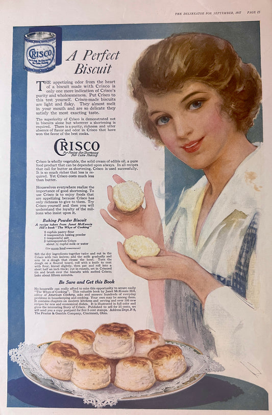 1917 Antique Crisco Vintage Ad - A Perfect Biscuit #123