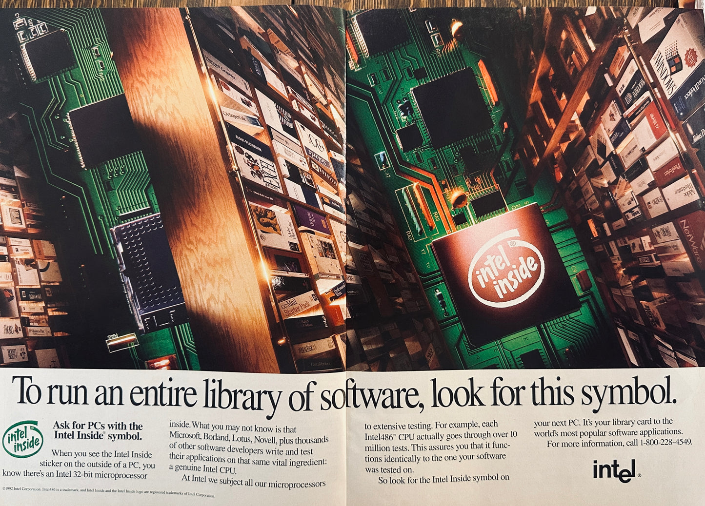 1992 Intel 32 bit Microprocessor Magazine Ad