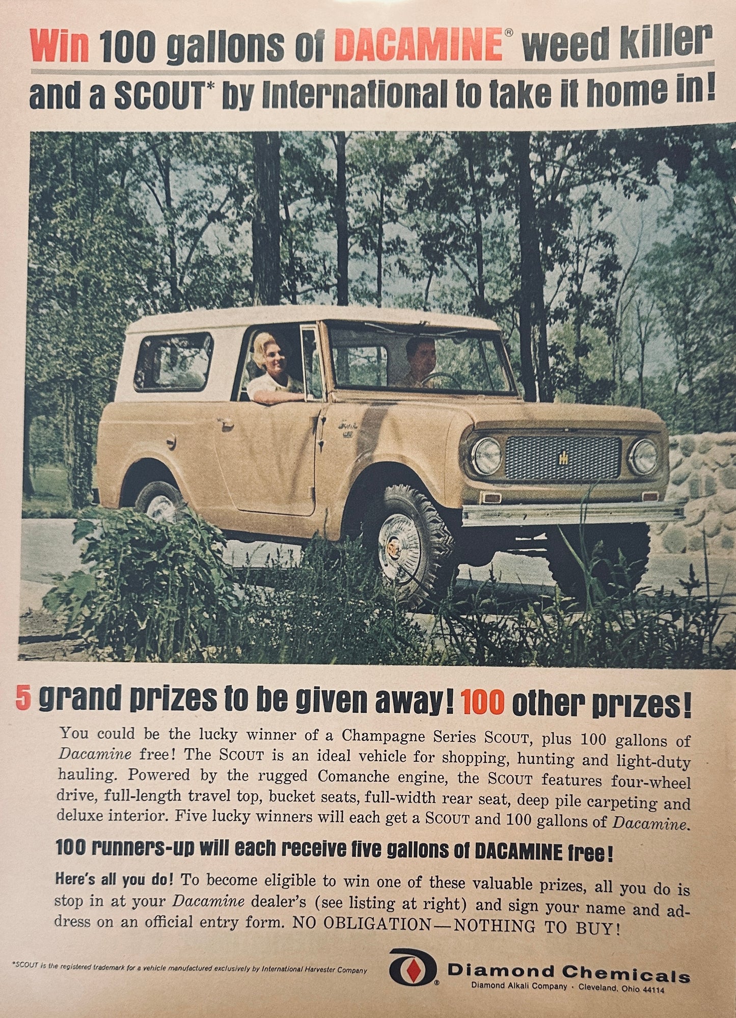 1965 International SCOUT Front & Back Magazine Ad