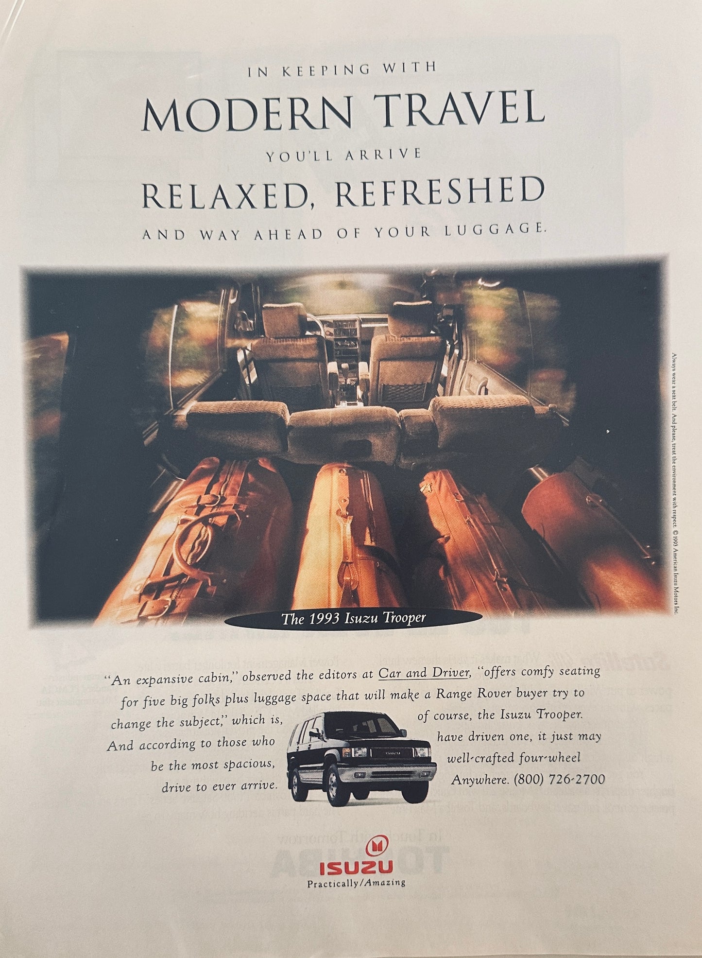 1993 Isuzu Trooper Modern Travel Magazine Ad