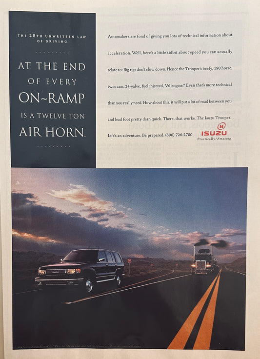 1994 Isuzu trooper At the End of Every Ramp Magazine Ad