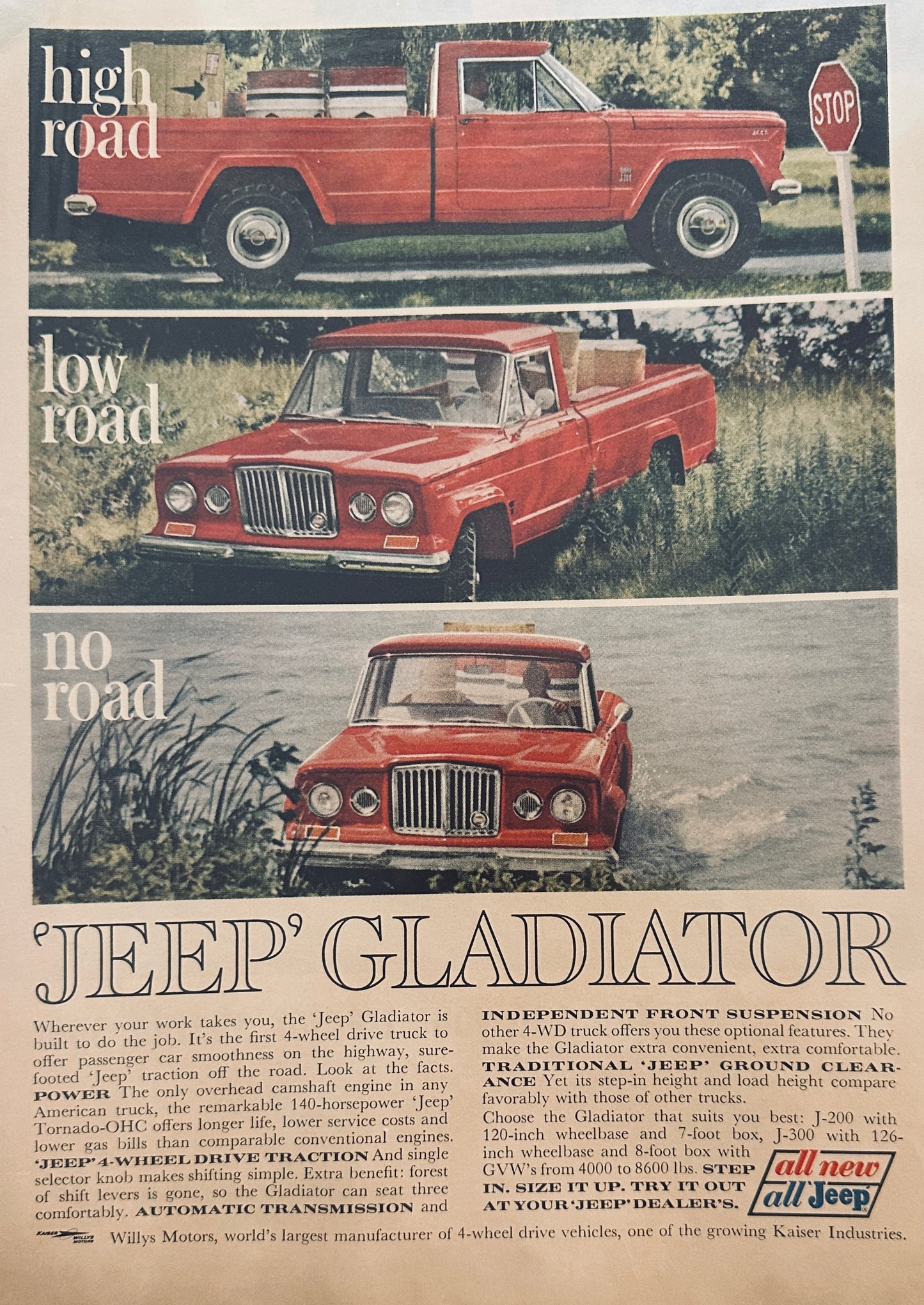 1963 Willys Jeep Gladiator Magazine Ad