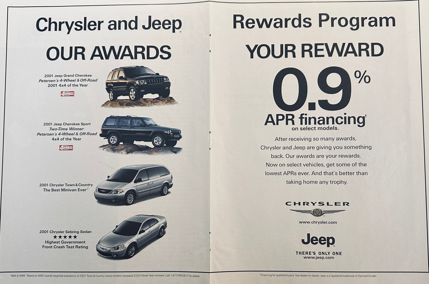 2001 Jeep Rewards Program - Grand Cherokee - Cherokee Sport