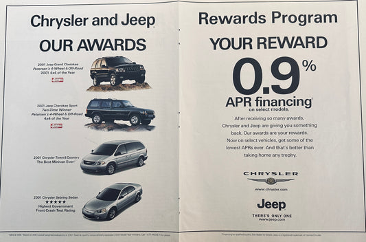 2001 Jeep Rewards Program - Grand Cherokee - Cherokee Sport