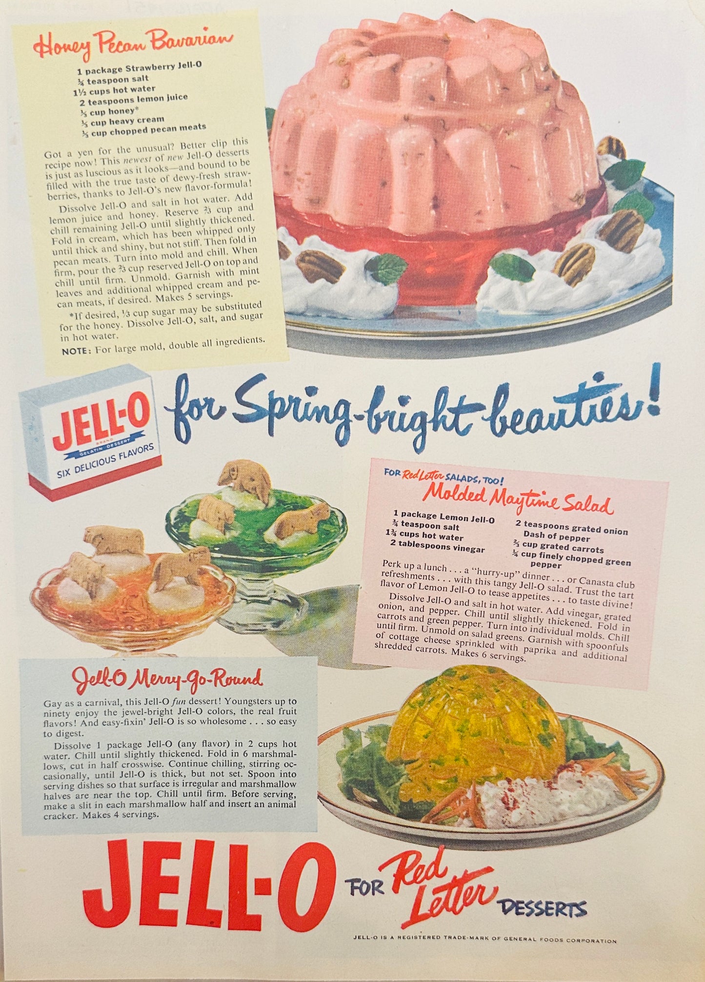 1951 Jell-o Magazine Ad