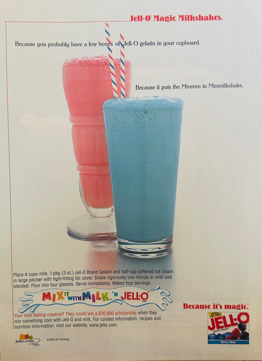 2003 Jello Milkshakes Magazine Ad