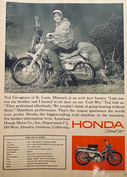 1965 Honda Trail 90 Motorbike - Deer Hunting