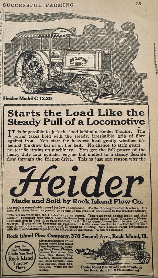 1917 Heider Model C 12-20 Traction Engine & Briscoe Automobile Magazine Ad 464