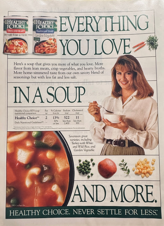 1992 Healthy Choice Soup Magazine Ad