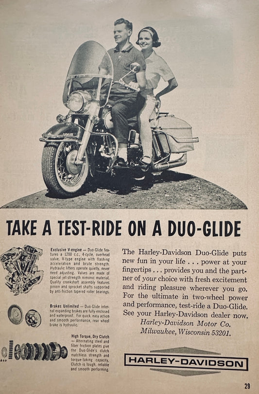 1964 Harley Davidson Duo-Glide Motorcycle Ad