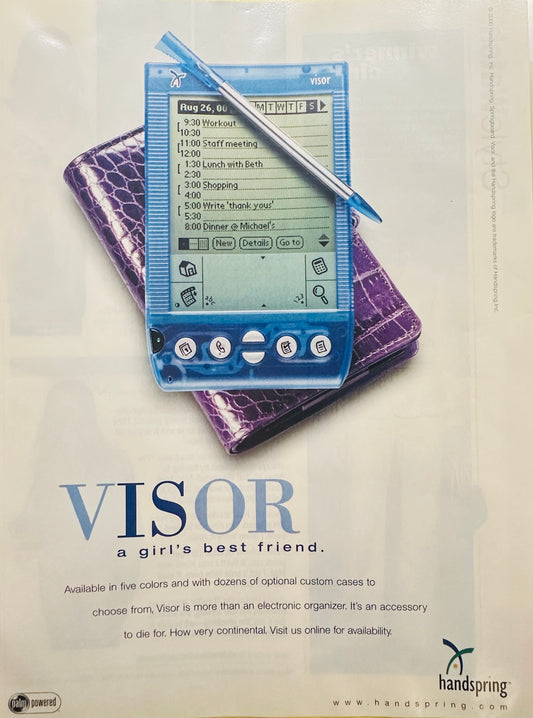 2001 Blue Handspring Visor Electronic Organizer Magazine Ad