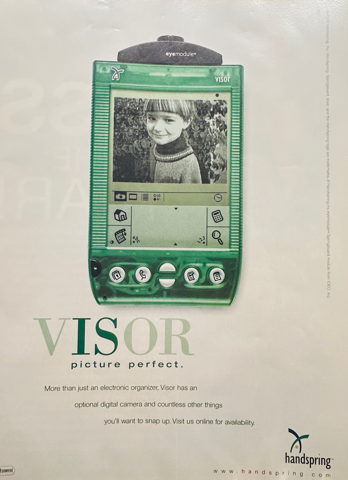 2001 Green Handspring Visor Electronic Organizer Magazine ad