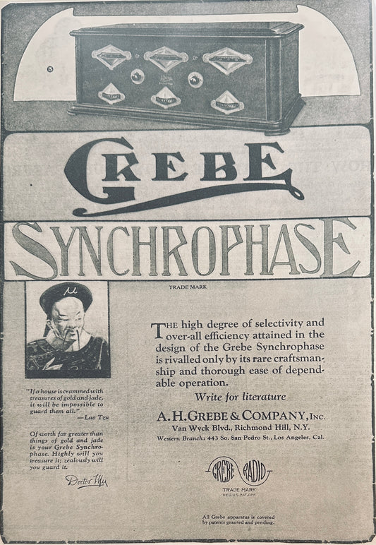 1924 Grebe Synchrophase Radio Ad N415