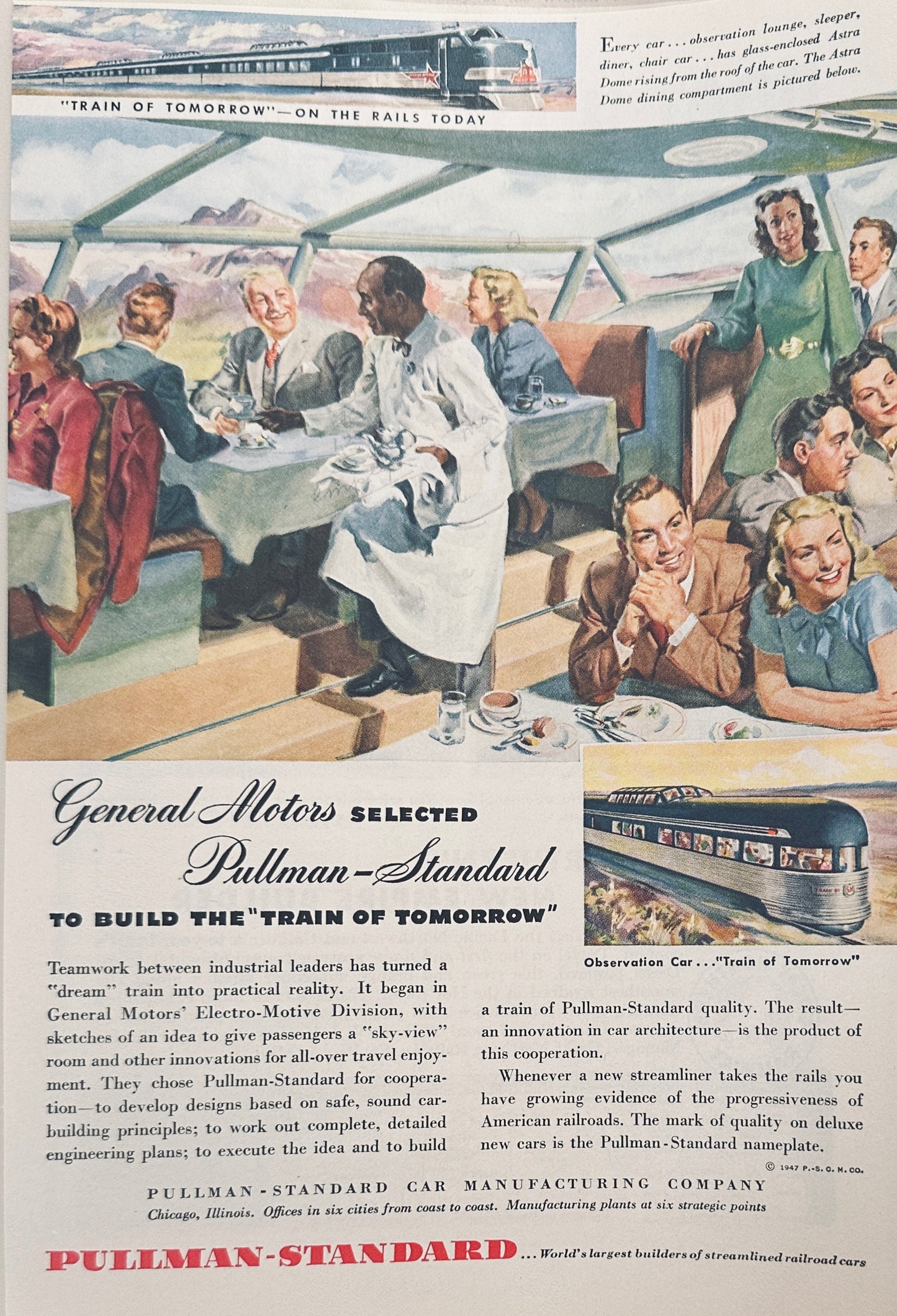 1947 Great Northern and Pullman Standard Magazine Ad