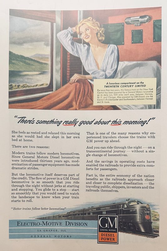 1947 General Motors Locomotive & General Tire - Squeegee - Magazine Ads