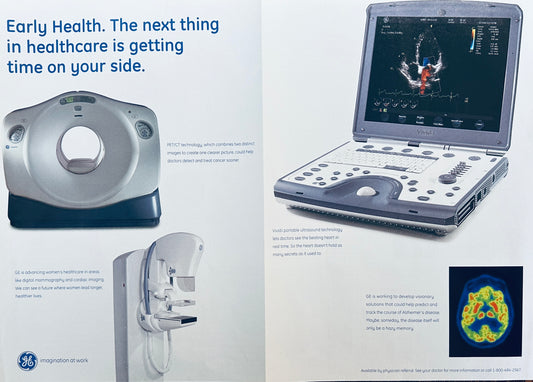 2002 General Electric GE Healthcare Centerfold - Imaging Equipment - Magazine Ad