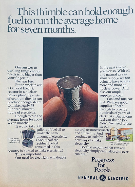 1975 General Electric Energy Magazine Ad - Thimble