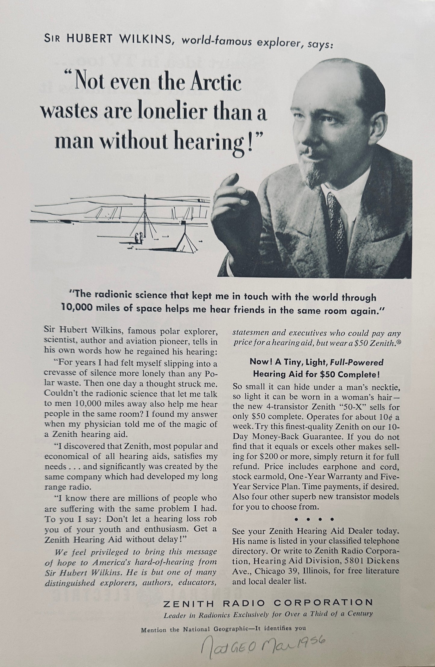 1956 General Electric Television TV & Zenith Hearing Aid Magazine Ad