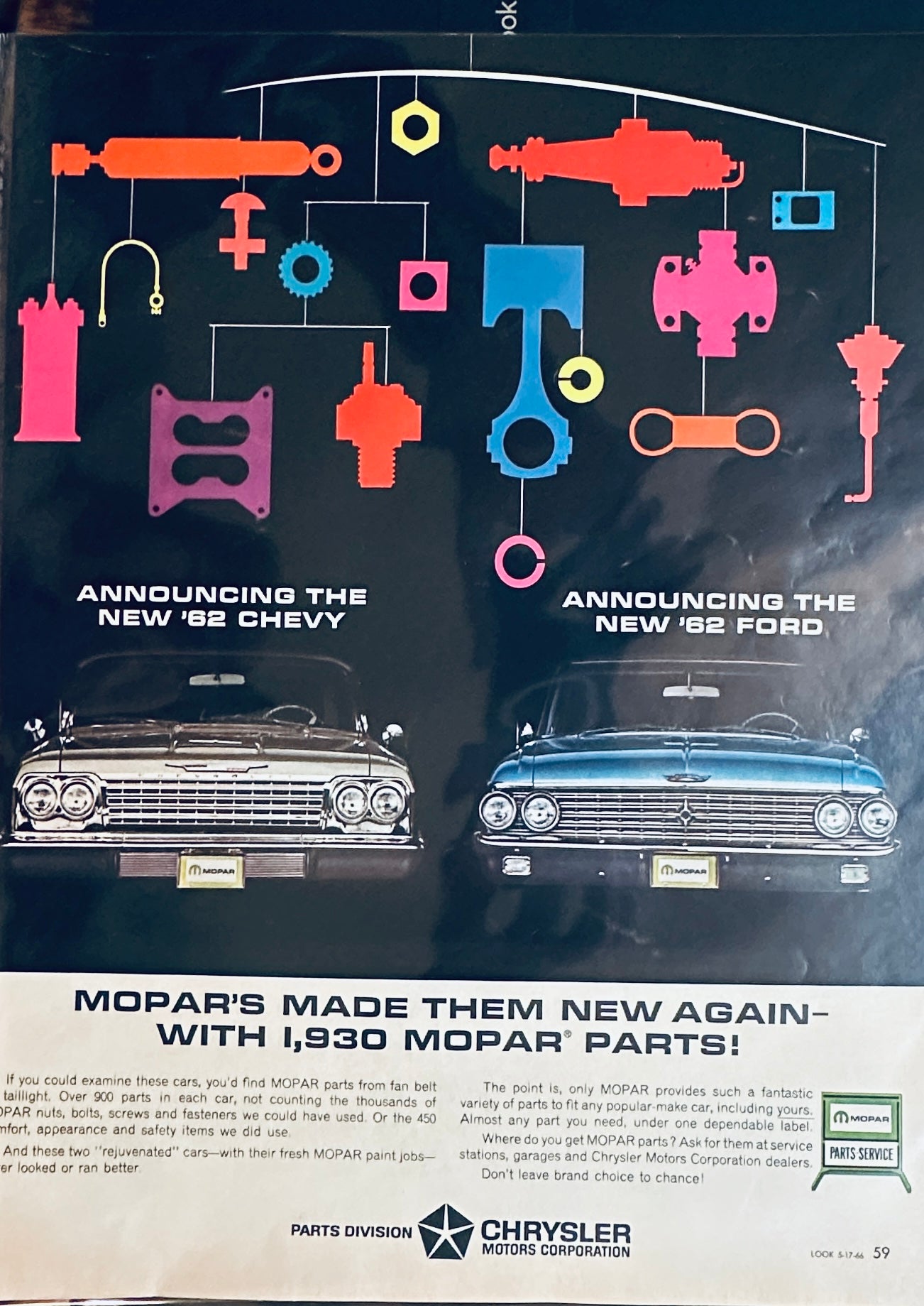 1966 MOPAR for Any Popular Make Car & Canadian Club Whisky Advertisements