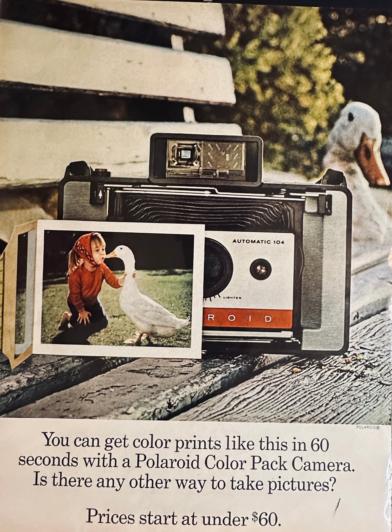 1966 Polaroid Color Pack Camera - Prints in 60 seconds - Magazine Ad