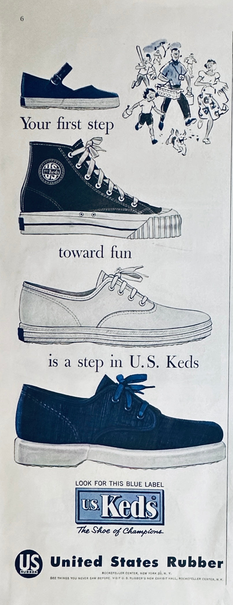 1957 Keds Tennis Shoes & E-Z-Eye Safety Glass Windshield - Magazine Ad