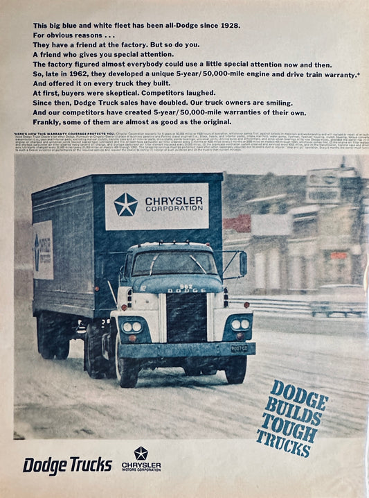 1966 Dodge Trucks - Semi Tractor - Magazine Ad - Dodge Builds Tough Trucks