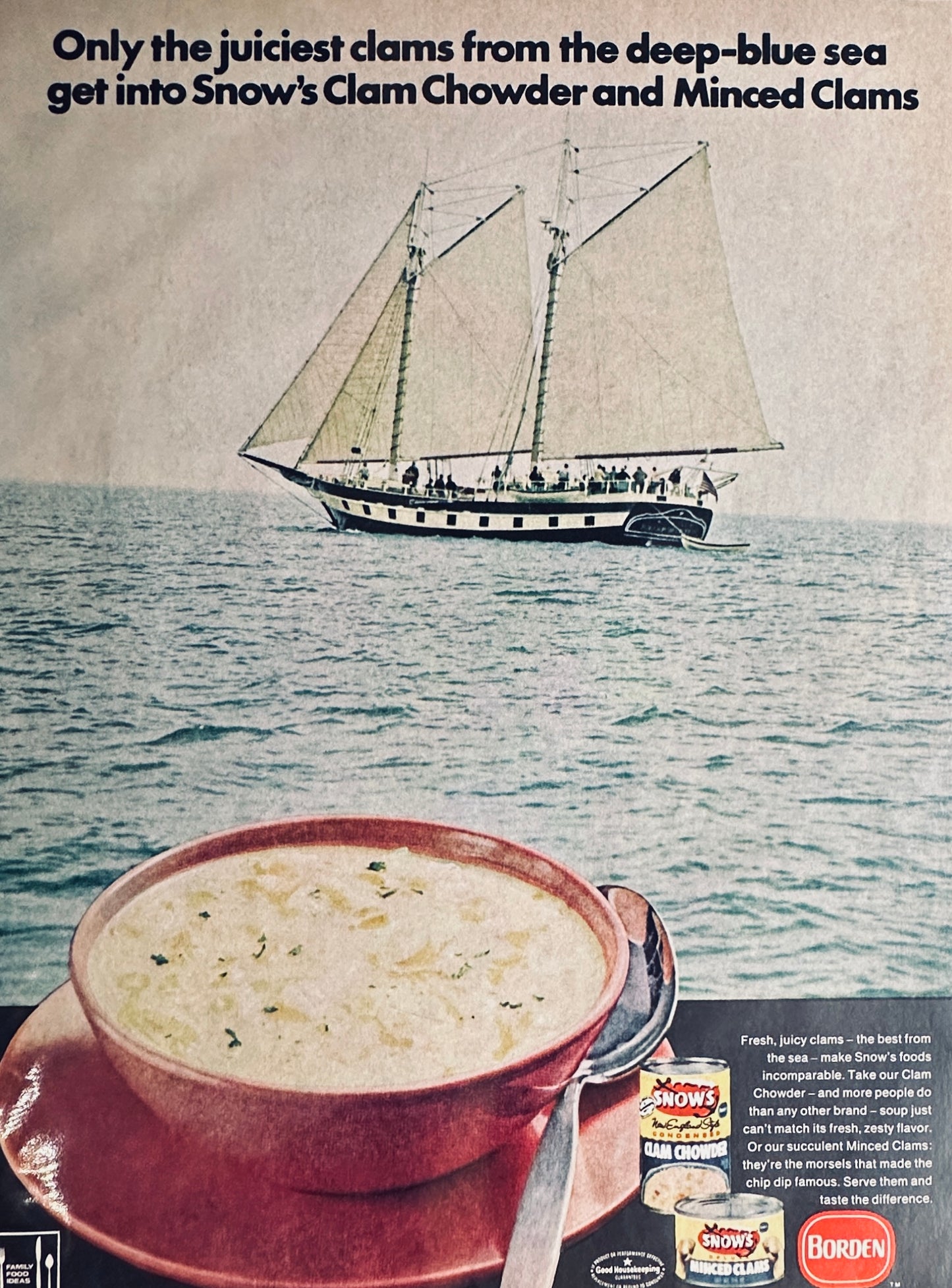 1970 Wonder Bread - Bigger than Kevin & Borden Minced Clams Magazine Ad