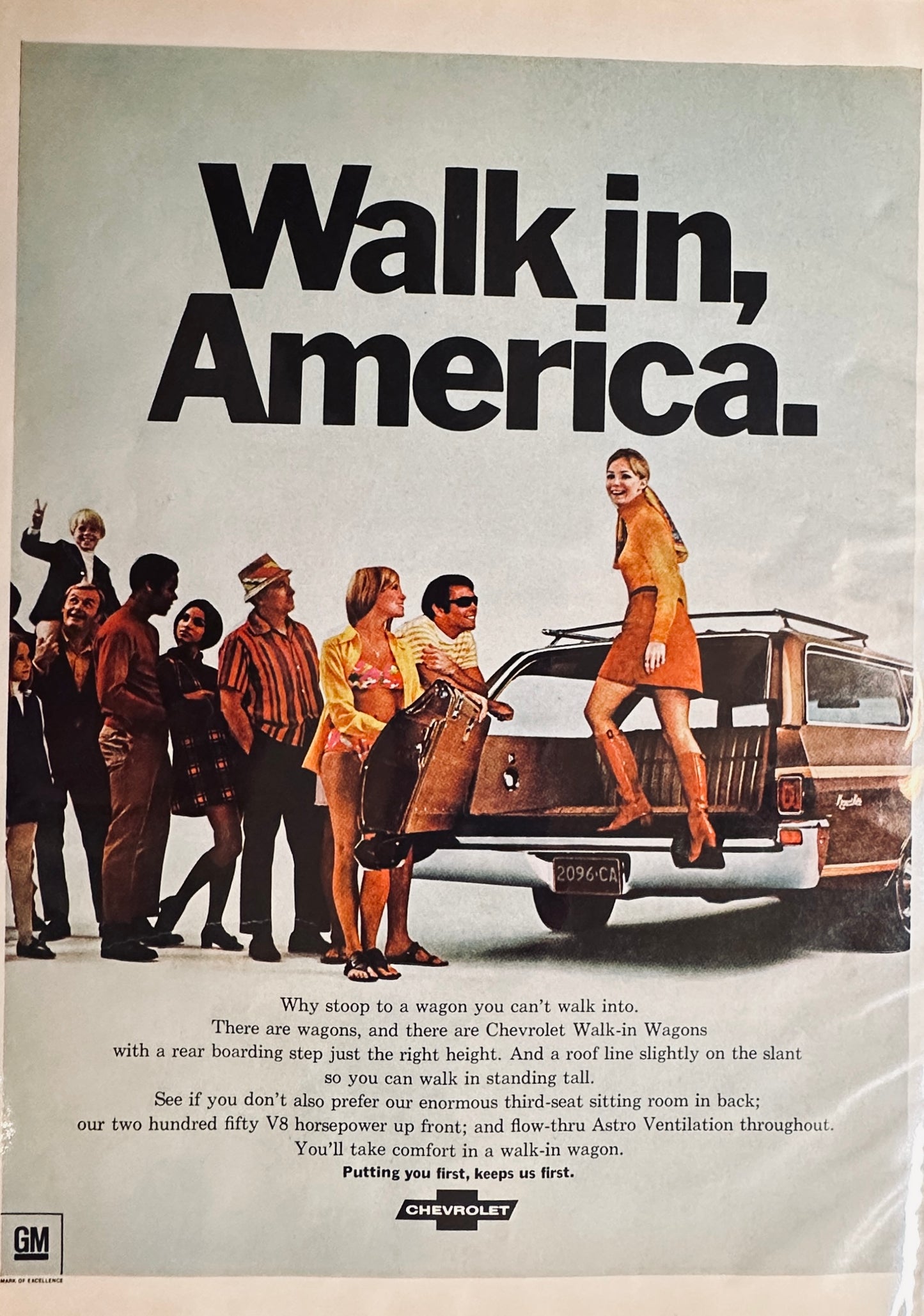 1970 Chevrolet Chevy Walk-in Wagon & Bigelow Shag Carpet - Magazine ad