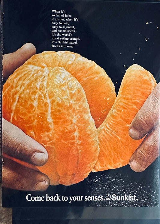 1971 Sunkist Navel Oranges Magazine Ad