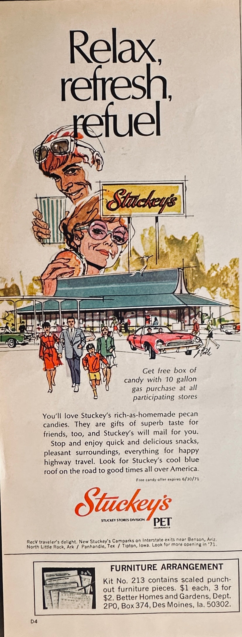 1971 Campbells Chunky Soup & Stuckey's Roadside Travel Centers Magazine Ad