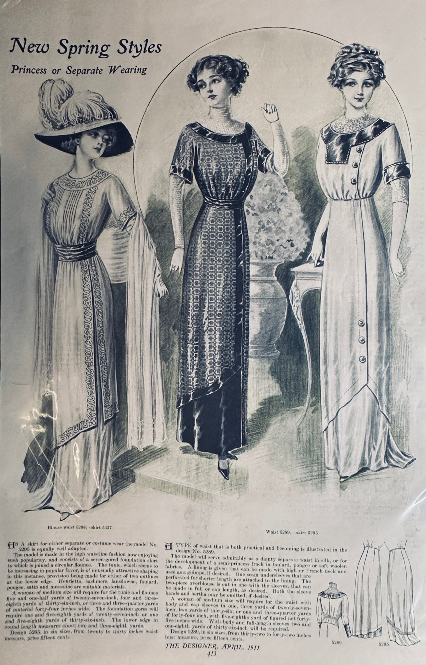 1911 New Spring Styles -  Worn as Separates or as Princess Style - Magazine Ad