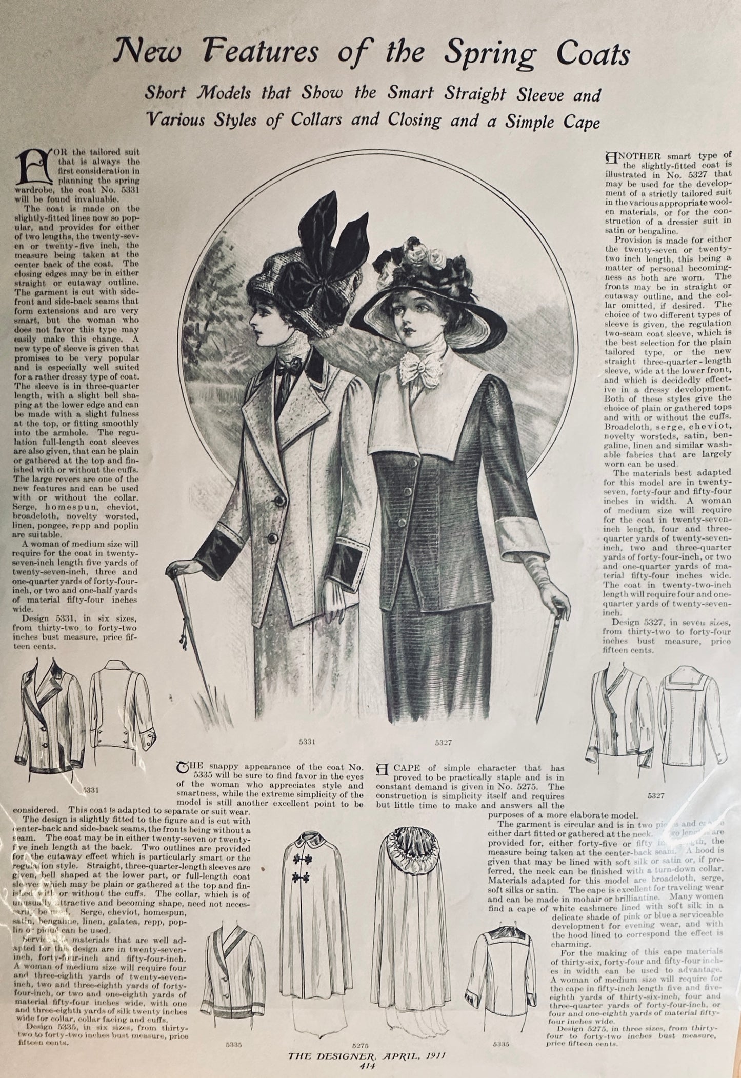 1911 New Spring Styles -  Worn as Separates or as Princess Style - Magazine Ad