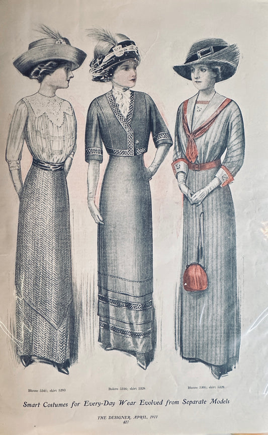 1911 Every-Day Dresses - Patterns from "the Designer" Magazine - Both Sides