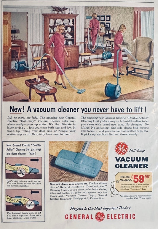 1957 General Electric - Vacuum Cleaner - Magazine Ad