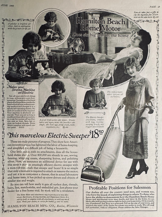1922 Hamilton Beach Home Motor - To Automate 8 Different Home Chores #511