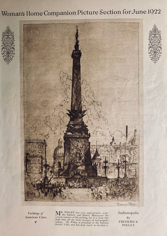 1922 Indianapolis Soldiers & Sailors Monument - Etching - #516