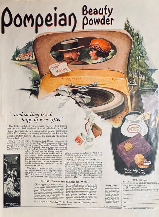 1922 Pompeian Beauty Cream & Minute Tapioca Pudding Magazine Ad #597