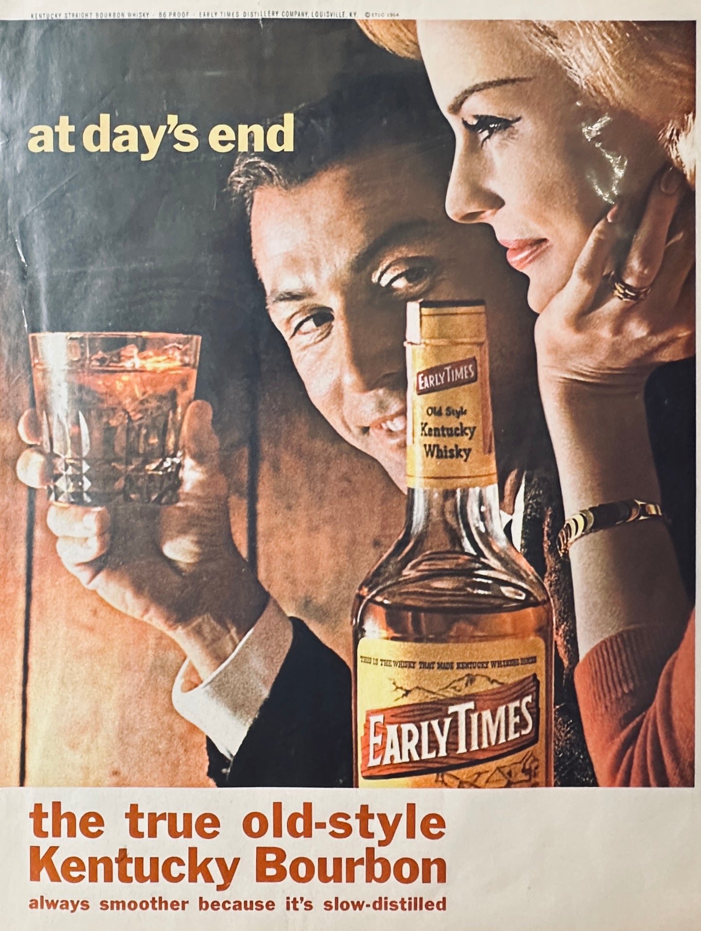 1964 Early Times Kentucky Bourbon Whiskey - at day's end - Magazine Ad