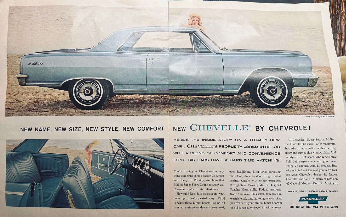 1964 Chevrolet Chevelle Malibu Sport Coupe 2-Page Magazine Ad