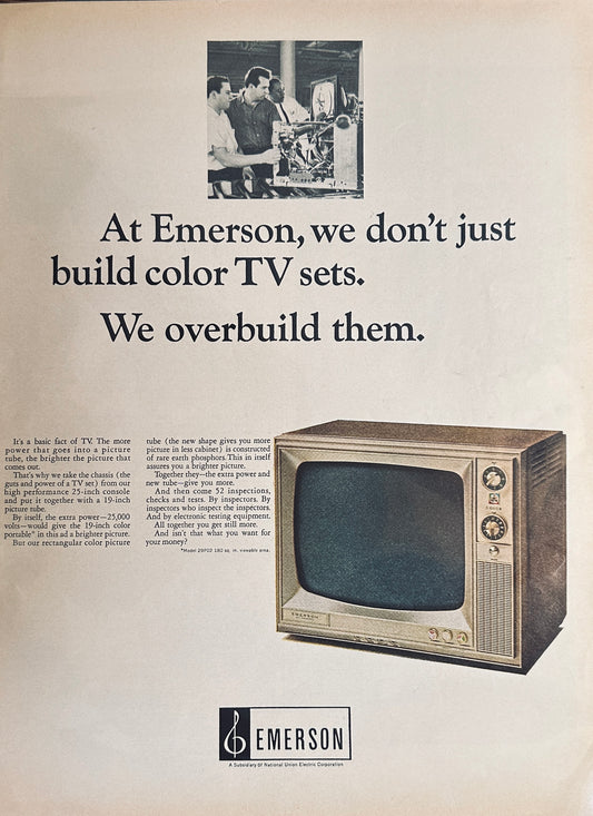 1966 Emerson TV Color Television Magazine Ad Model 29P02