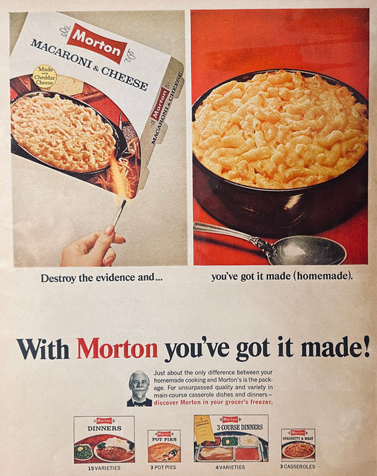 1966 Morton TV Dinners, Pot Pies and Casseroles Magazine Ad