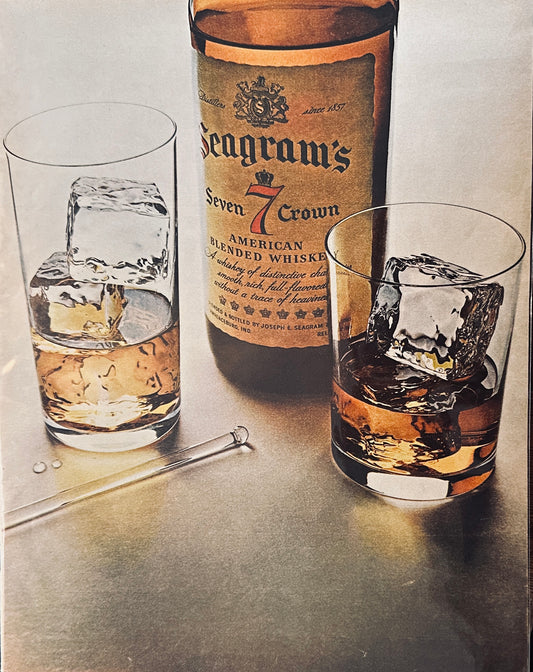 1966 Seagram's Seven Crown Whiskey on the Rocks Magazine Ad