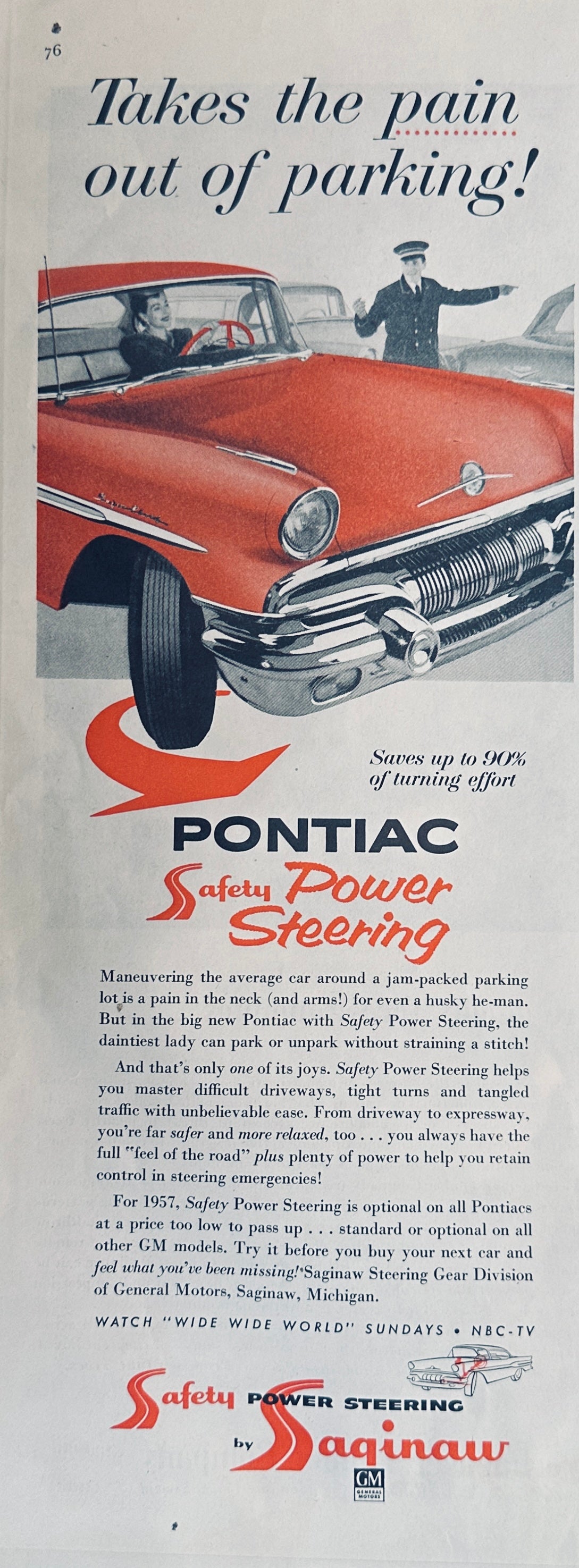 1957 Weyerhaeuser Timber Company Promotional Ad& Pontiac Power Steering Ads