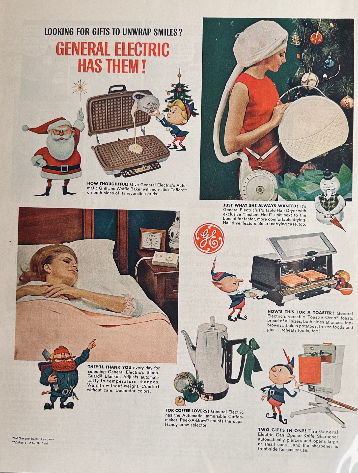 1965 2-page Christmas Small Appliance Selection - Rudolph Magazine Ad