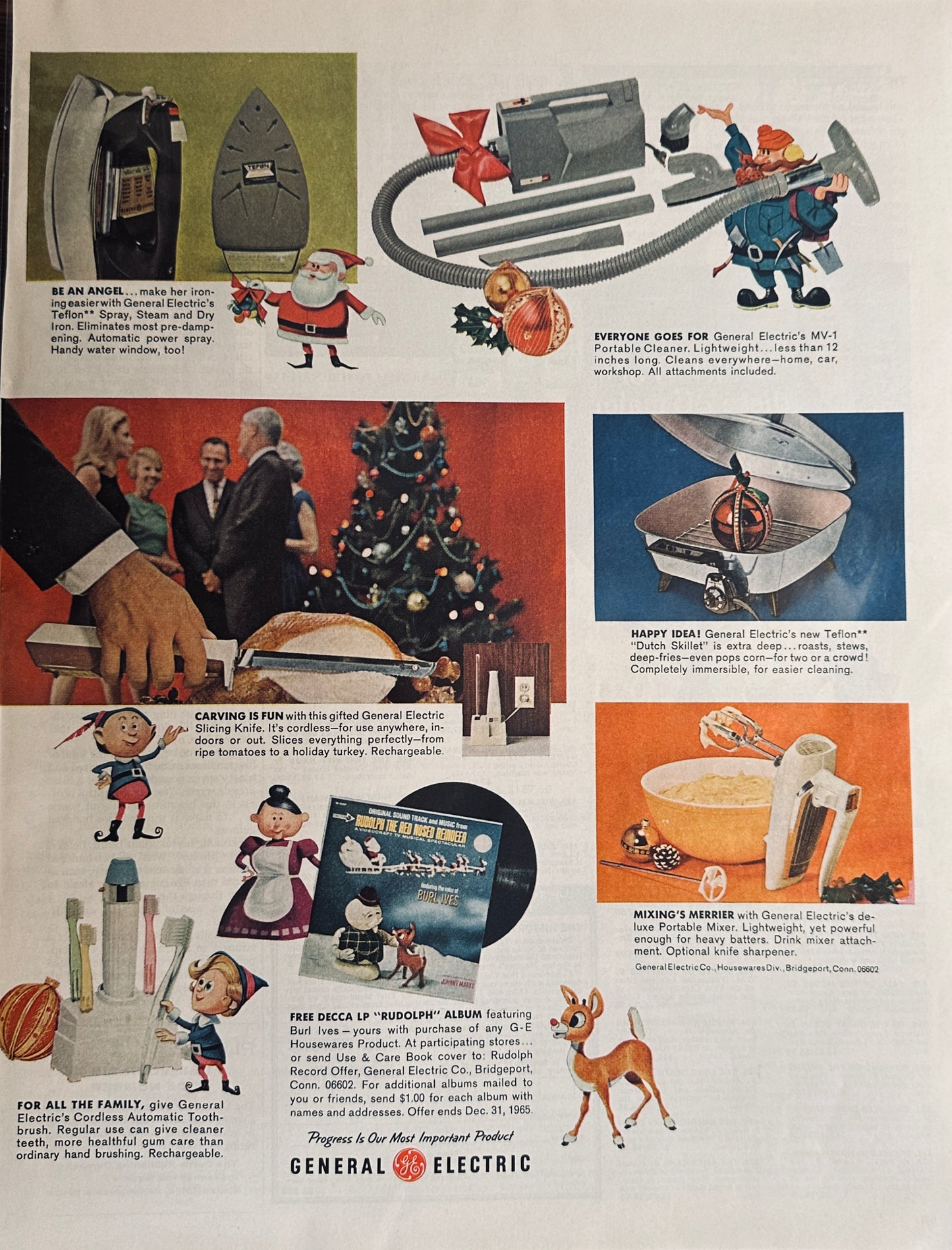 1965 2-page Christmas Small Appliance Selection - Rudolph Magazine Ad