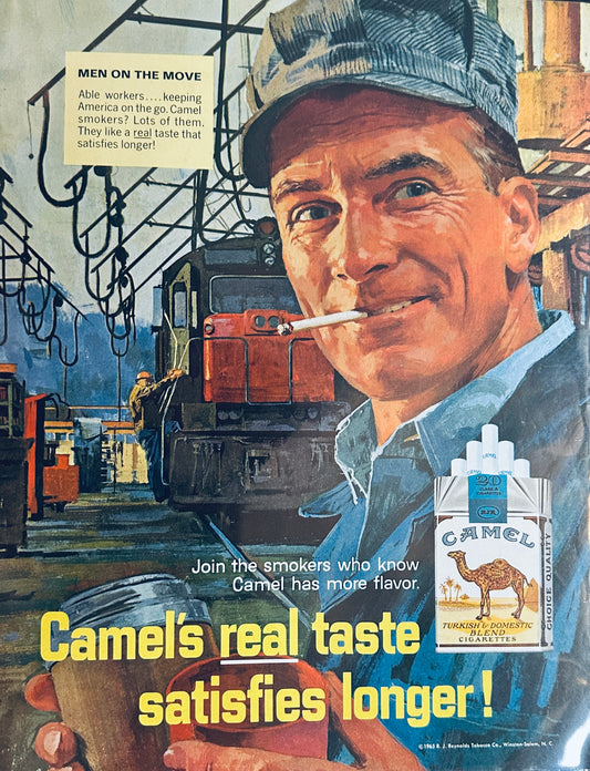 1965 Camel Cigarette Crazy Engineer Dude - Magazine Ad