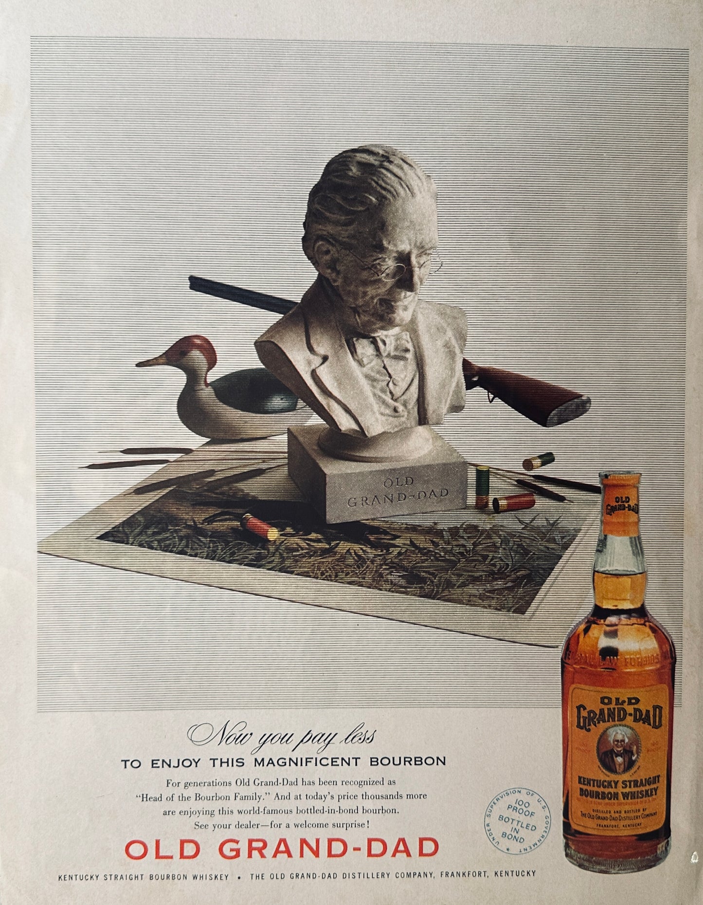 1953 Old Grand-Dad 100 proof Kentucky Straight Bourbon Whiskey Magazine Ad