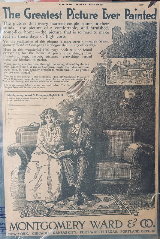 1913 Montgomery Ward - The Greatest Picture Ever Painted - Magazine Ad