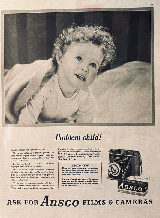 1946 Ansco Superpan Press Film Magazine Ad