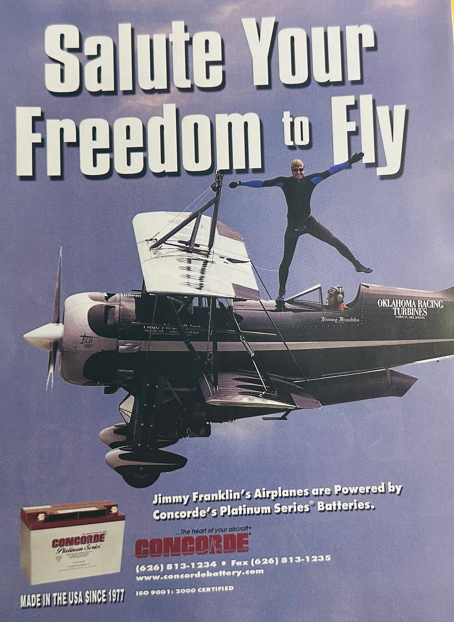 2004 Jimmy Franklin WacoBiplane Magazine Ad